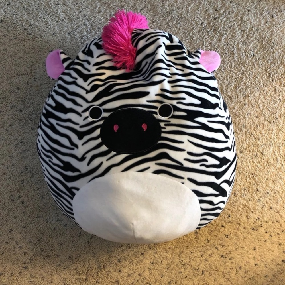 Big zebra sqishmallow with stripes